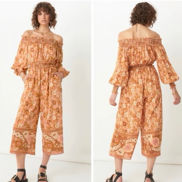 Spell & The Gypsy Collective Anne Floral Jumpsuit, Organic Cotton, Size XS - Picture 3 of 16